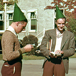 Freshmen in green dunce caps September 1938